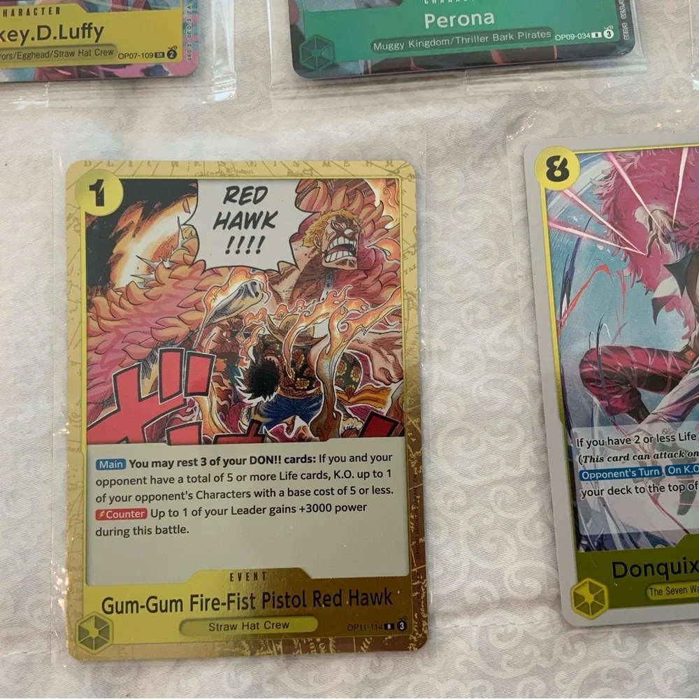Lot Of 5 One Piece Perona Monkey D Luffy Dracule Mihawk Card Game